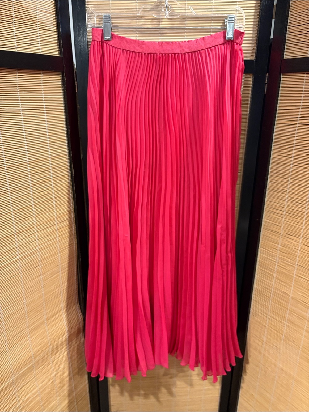 Flowing Pleated Maxi Skirt in Hot Pink